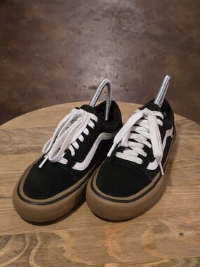 VANS Old Skool Pro Black White Gum Sole Sneakers Size 3.5